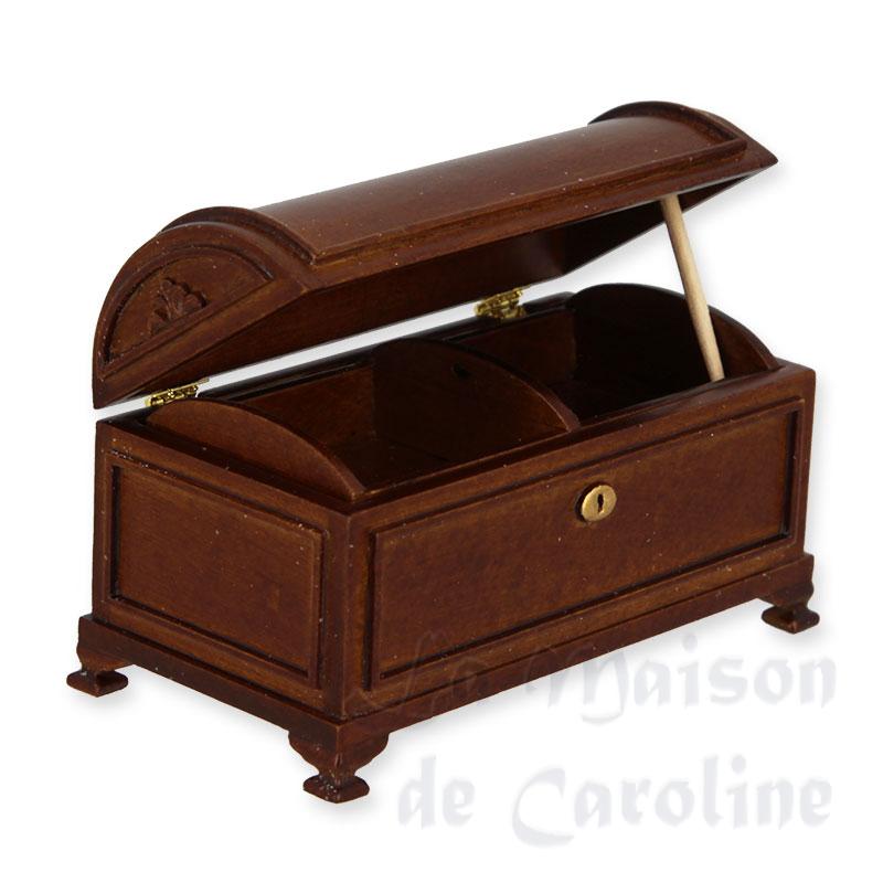 Coffre double hauteur noyer meuble de collection Trianon 1/12 photo 3
