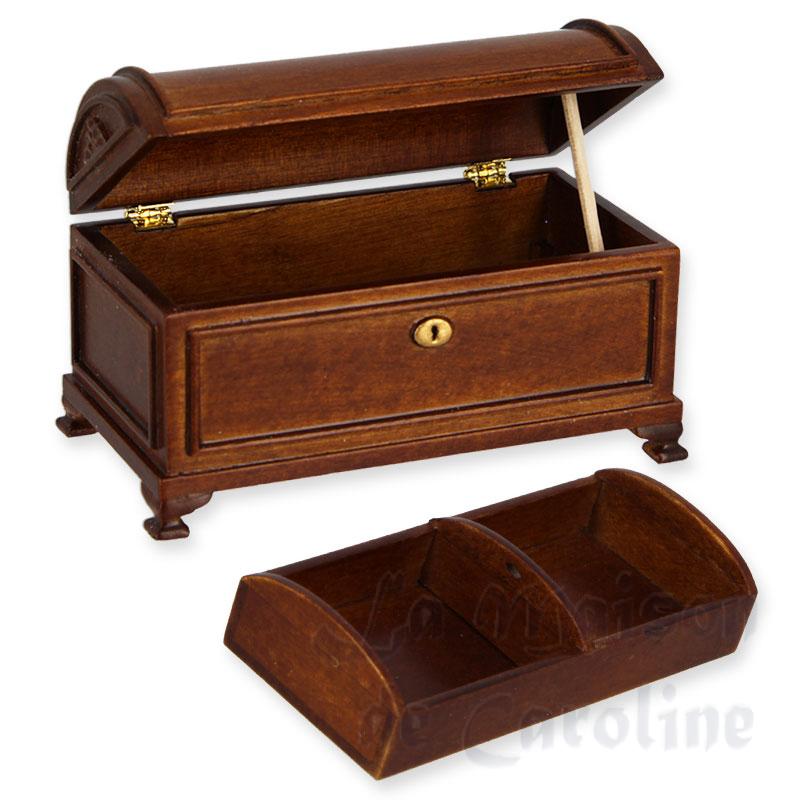 Coffre double hauteur noyer meuble de collection Trianon 1/12 photo 4