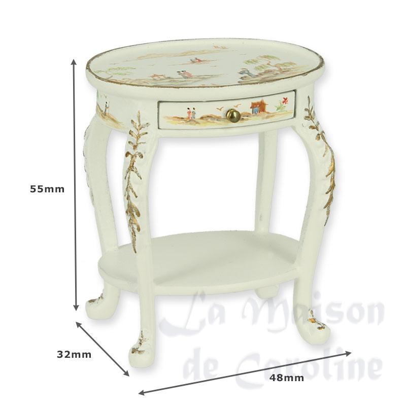 Table d appoint ovale ivoire deco chinoi Bilder 1