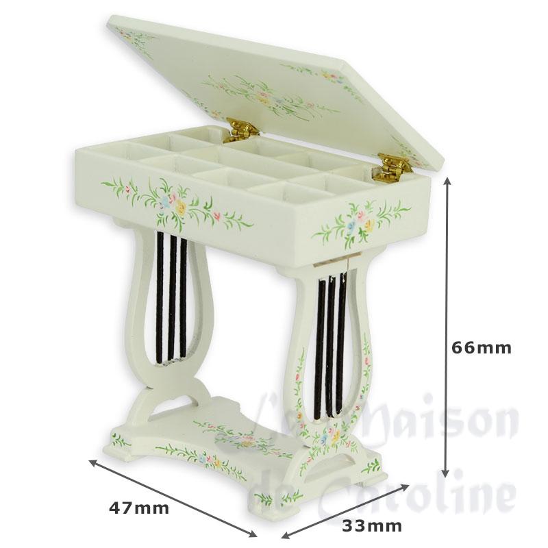 Table a ouvrages ivoire fleurs Bilder 1