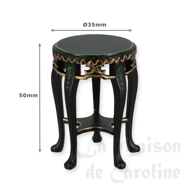 Table d appoint noir ronde motif chinois Bilder 1