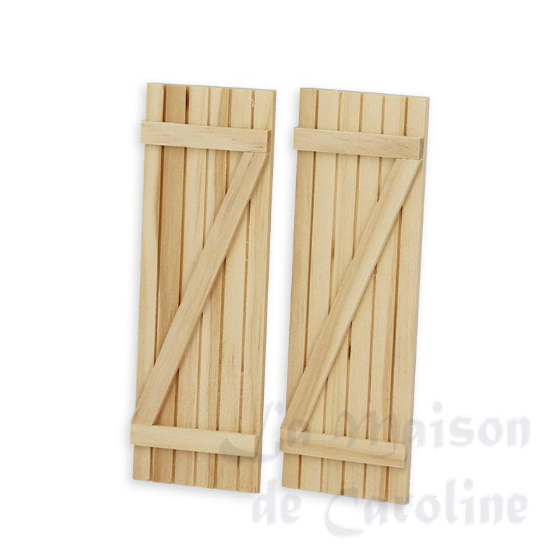 Petits volets Z (la paire) pour maisons de poupées 1/12 Petits volets Z (la paire) pour maisons de poupées 1/12