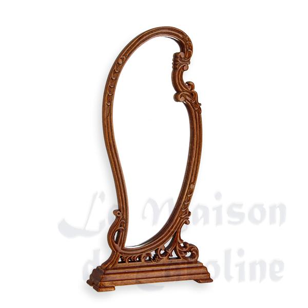 Miroir sur pied noyer meuble de collection Trianon 1/12 Miroir sur pied noyer meuble de collection Trianon 1/12