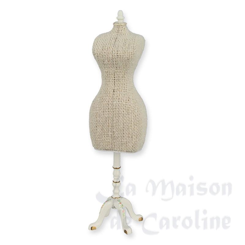 Mannequin Louis XV ivoire-fleurs meuble de collection Trianon 1/12