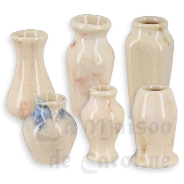 Vase blanc marbré (divers modèles) 1/12