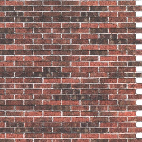 Imitation briques 3D rouge fonce pour maisons de poupées 1/12