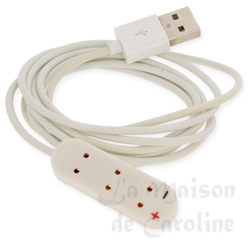 Cable USB-3V avec triplette pour maisons de poupées 1/12