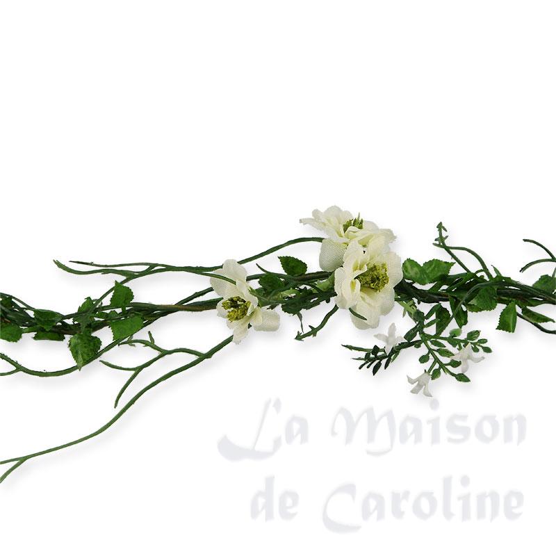 Guirlande de fleurs blanches 90cm, Jardin