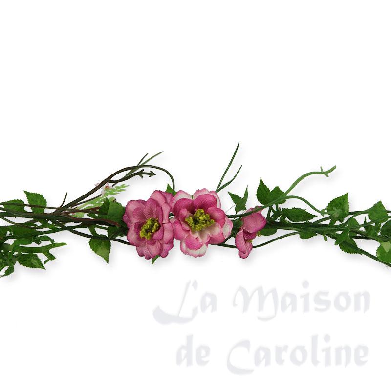 Guirlande de fleurs roses 90cm, Jardin