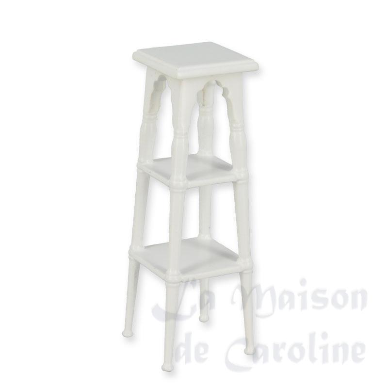 Tabouret haut blanc meuble de collection Trianon 1/12 Tabouret haut blanc meuble de collection Trianon 1/12