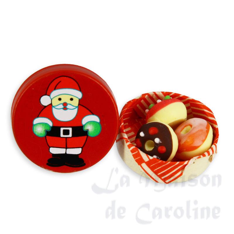 Boite à donuts de Noël miniature 1/12 Boite à donuts de Noël miniature 1/12