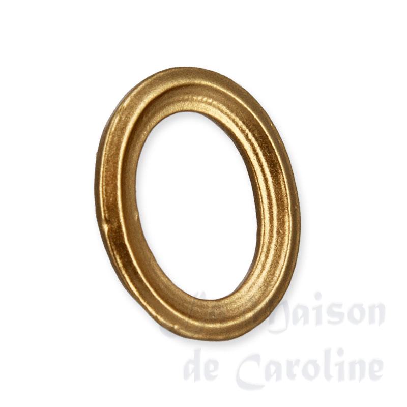 Petit cadre oval doré en résine miniature 1/12