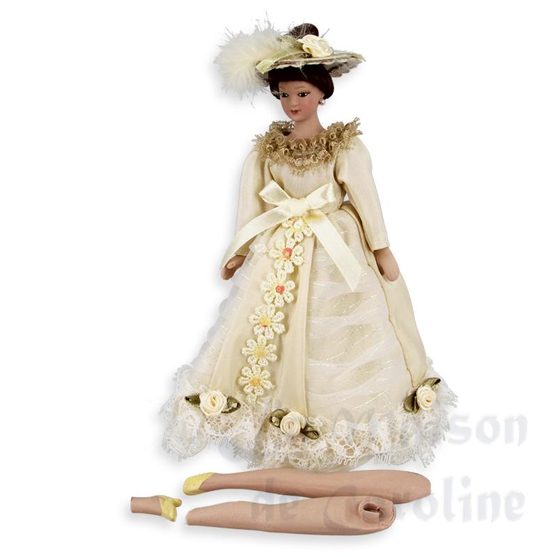 Poupée porcelaine femme beige rose JAMBES HS pour maisons de poupées 1/12 Poupée porcelaine femme beige rose JAMBES HS pour maisons de poupées 1/12