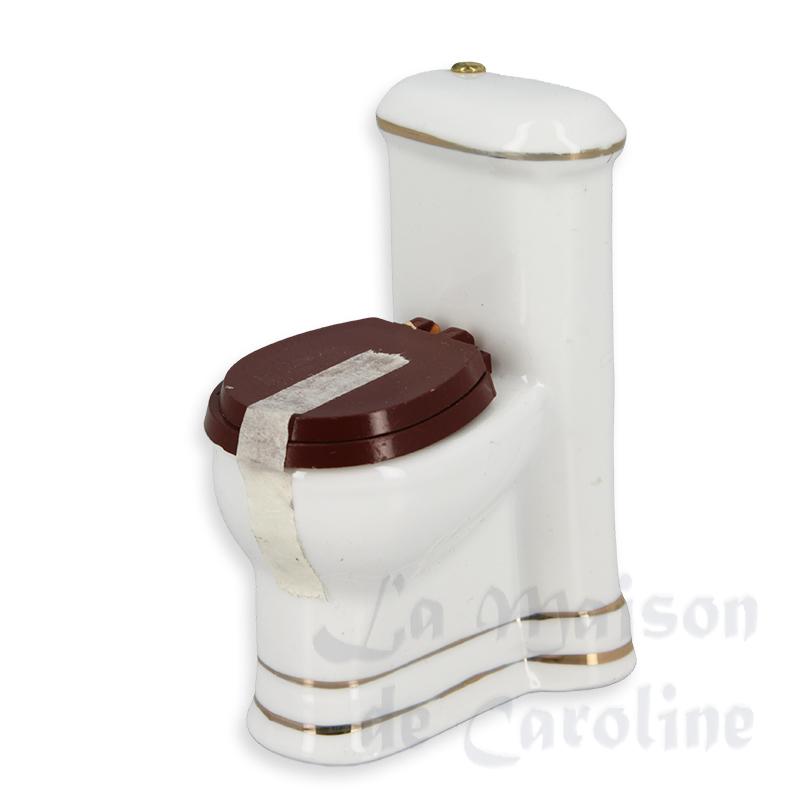 WC blanc porcelaine filet doré 1/12