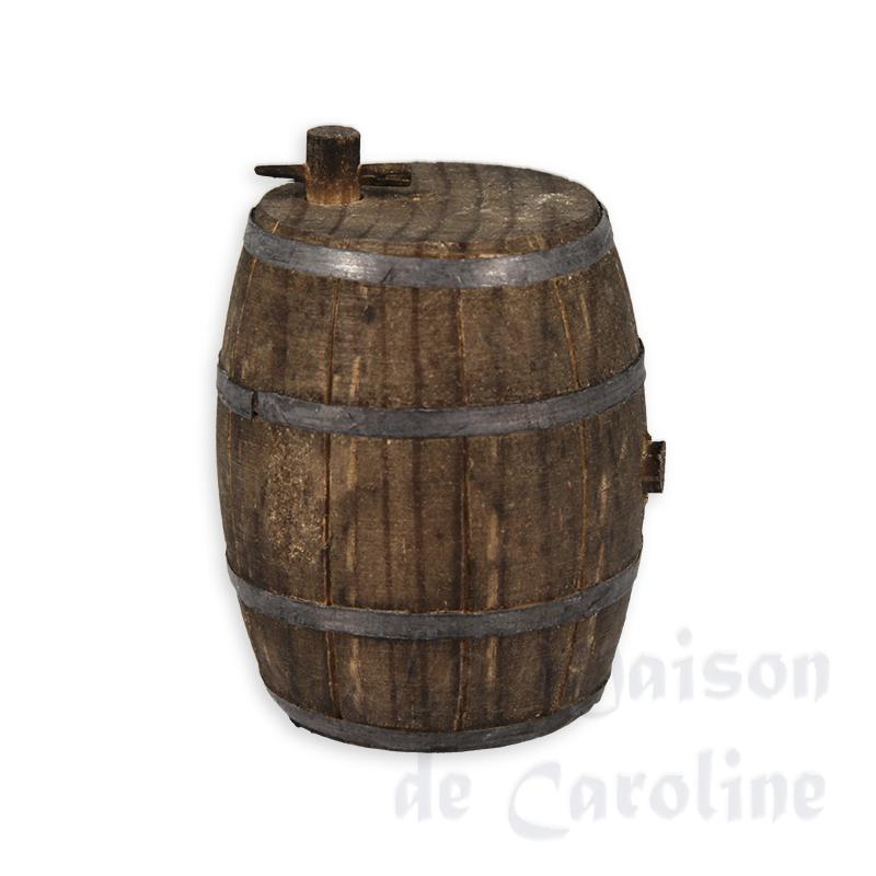 Grand tonneau haut avec robinet sur le dessus miniature 1/12 Grand tonneau haut avec robinet sur le dessus miniature 1/12