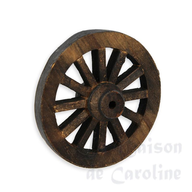 Moyenne roue en bois miniature 1/12 Moyenne roue en bois miniature 1/12