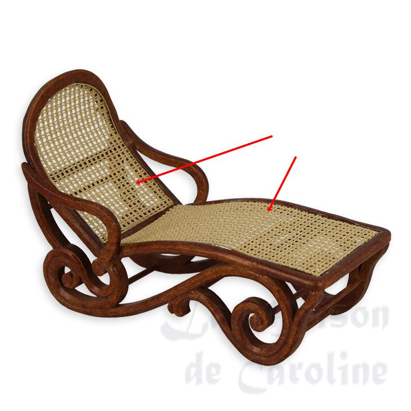 Chaise longue - assise et dossier à recoller - meuble de collection Trianon 1/12 Chaise longue - assise et dossier à recoller - meuble de collection Trianon 1/12