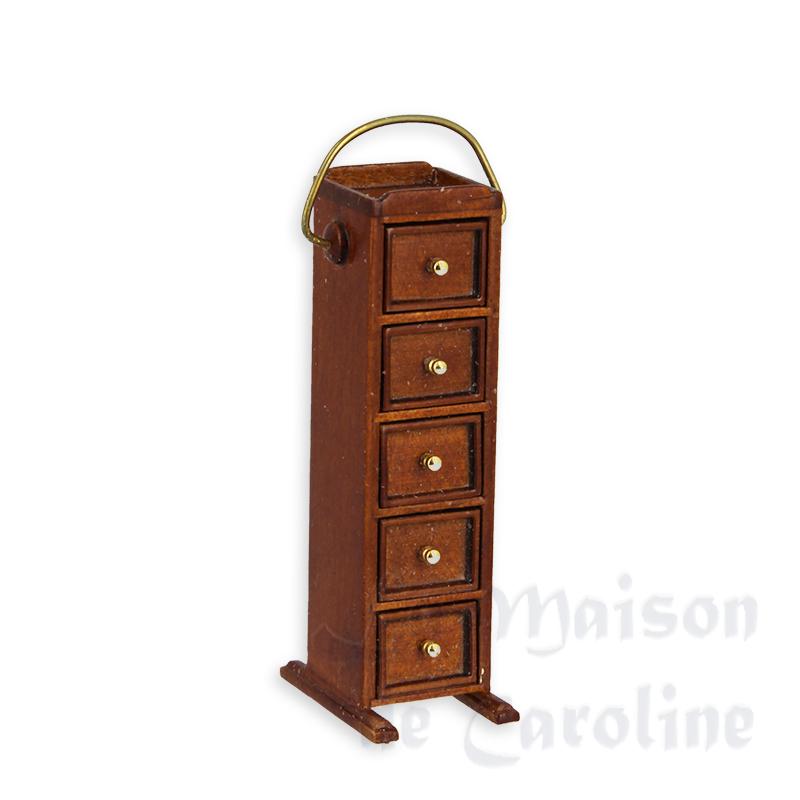Console 5 tiroirs noyer meuble de collection Trianon 1/12 Console 5 tiroirs noyer meuble de collection Trianon 1/12
