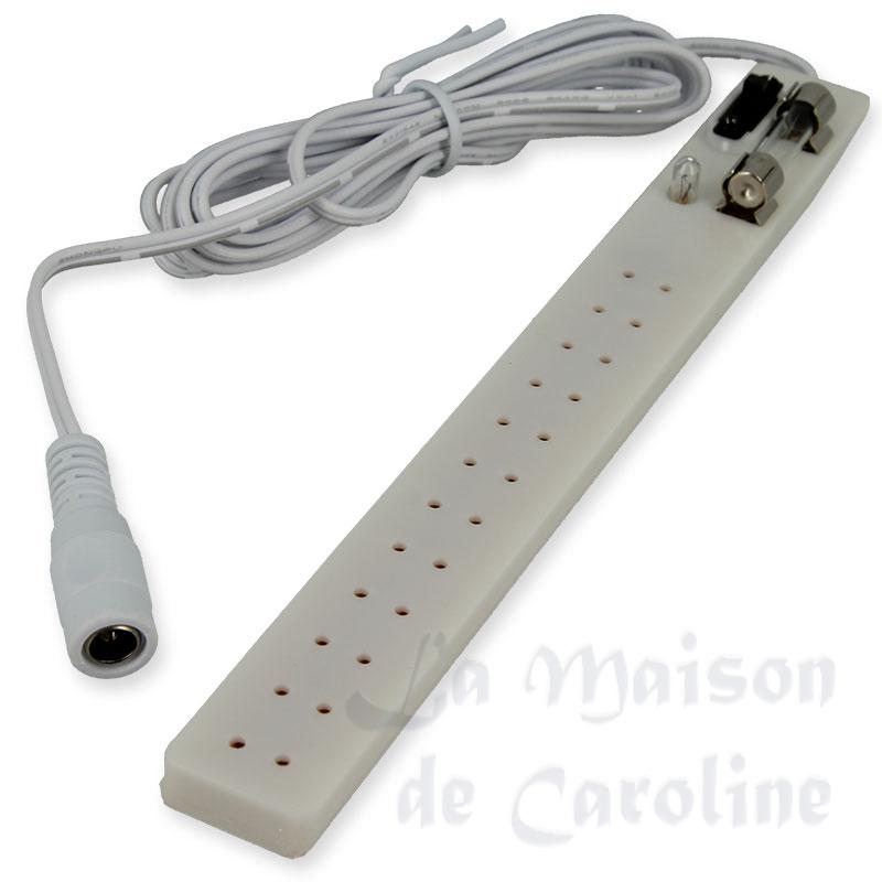 Réglette 12 prises, fusible, interrupteur - 12V, Système classique