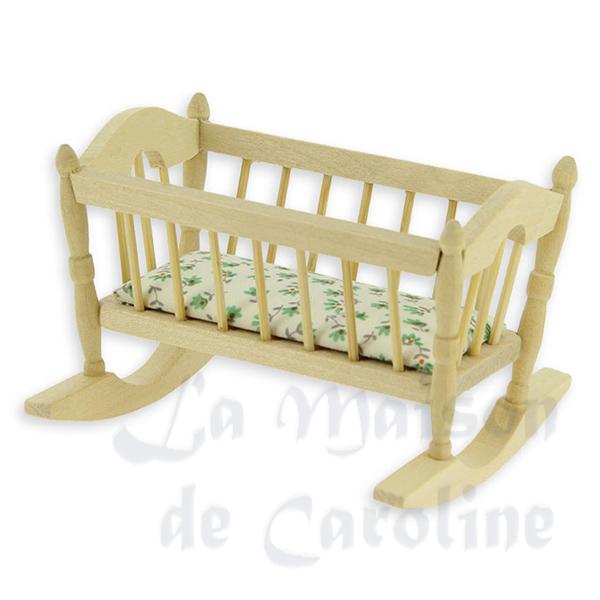 Berceau nature meuble miniature 1/12