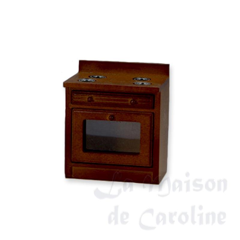 Element cuisine four noyer meuble miniature 1/12 Element cuisine four noyer meuble miniature 1/12