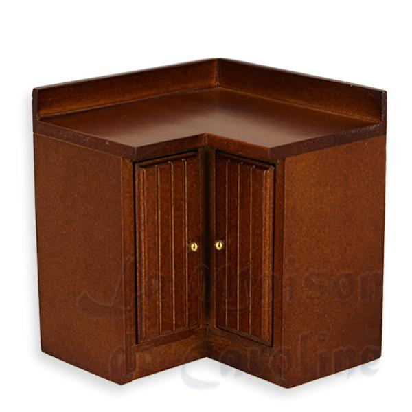 Element cuisine angle noyer meuble miniature 1/12