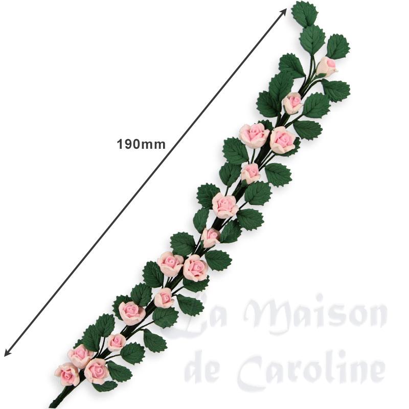 guirlande de roses couleur rose 20cm miniature 1:12e Bilder 1