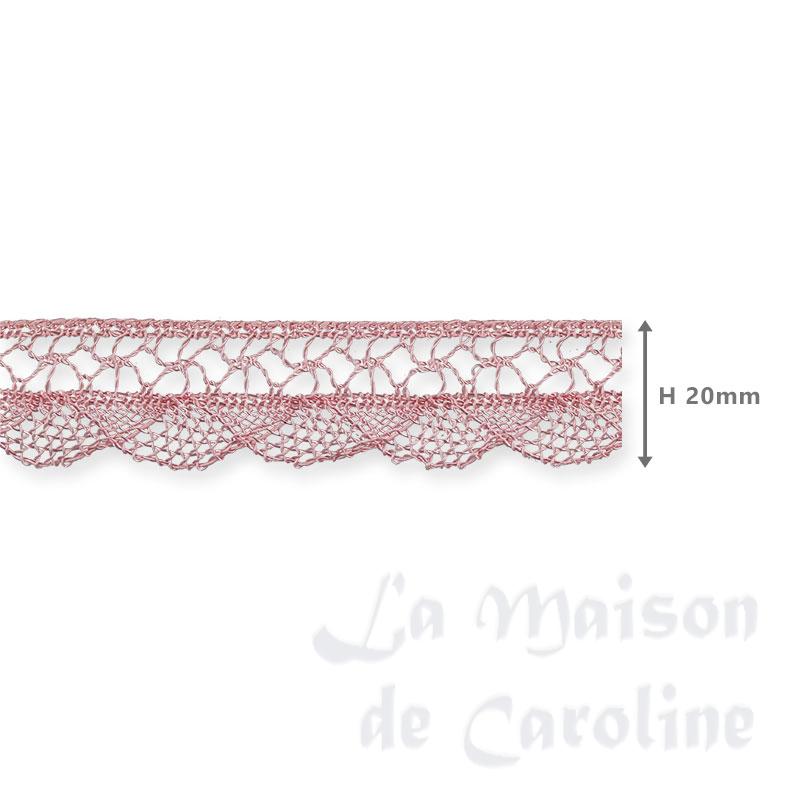 Rideau dentelle rose pour maisons de poupées 1/12
