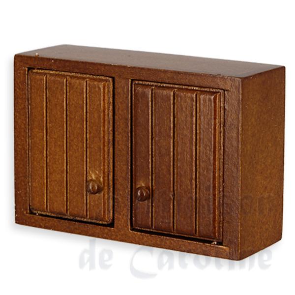 Element cuisine suspendu noyer meuble miniature 1/12 Element cuisine suspendu noyer meuble miniature 1/12
