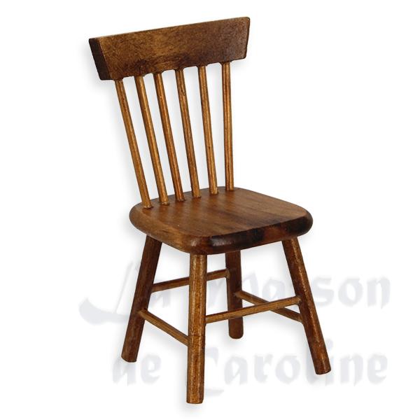 Chaise noyer meuble miniature 1/12