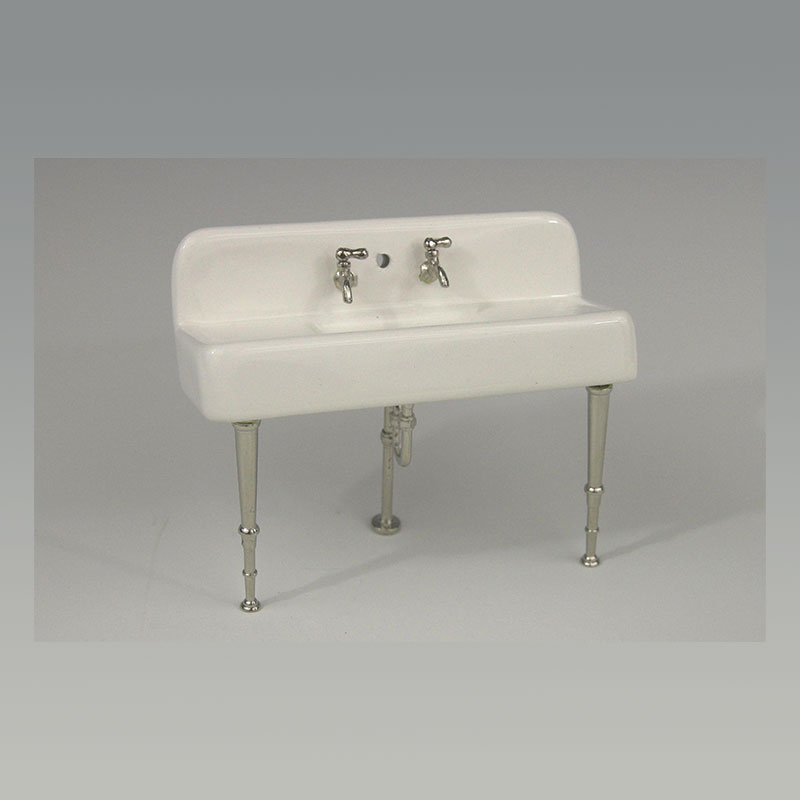 Evier de cuisine en porcelaine blanche, Cuisine, accessoires et miniatures pour maison de