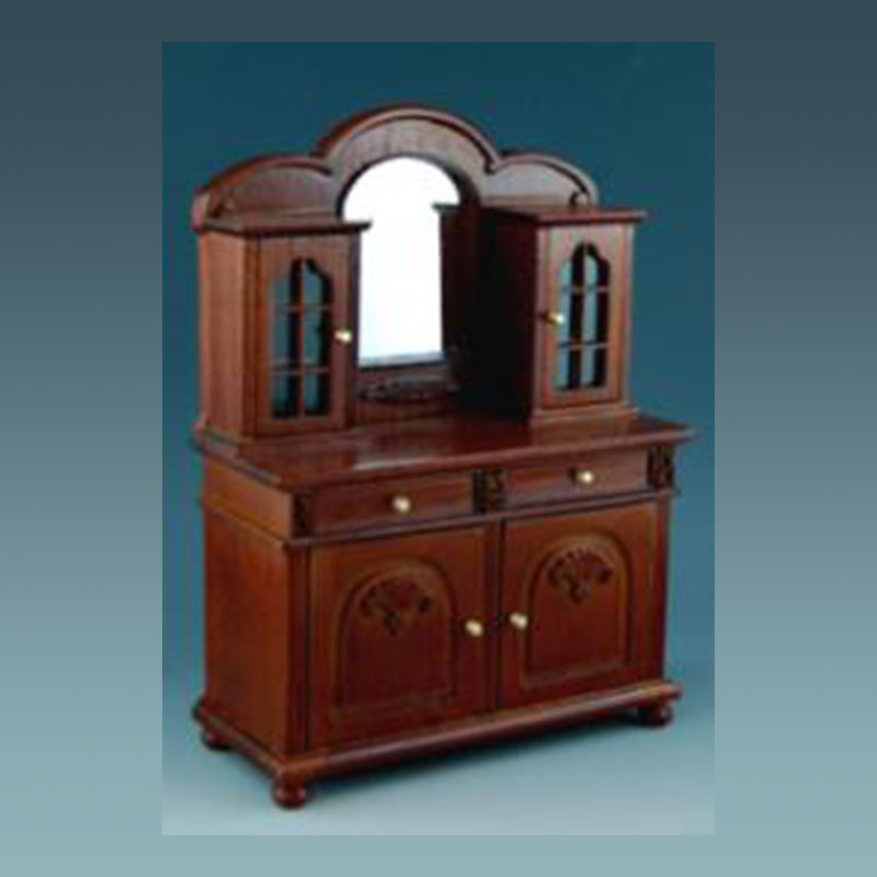 Buffet salle à manger miroir merisier meuble miniature 1/12 Buffet salle à manger miroir merisier meuble miniature 1/12