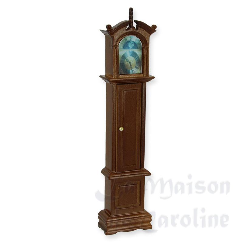 Horloge noyer meuble miniature 1/12