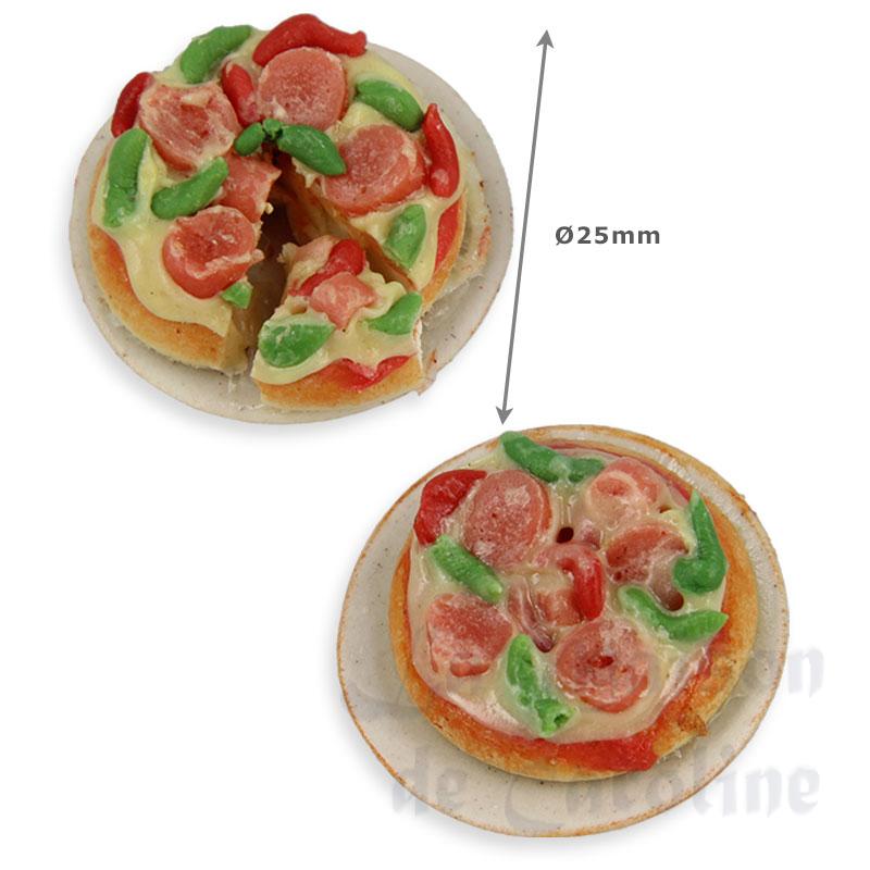 plat blanc avec pizza (divers modèles) miniature 1:12e Bilder 1