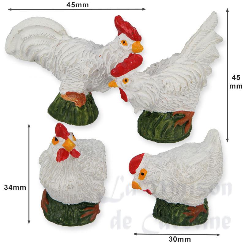 Coq ou poule en résine (divers.postures) 1/12 photo 2