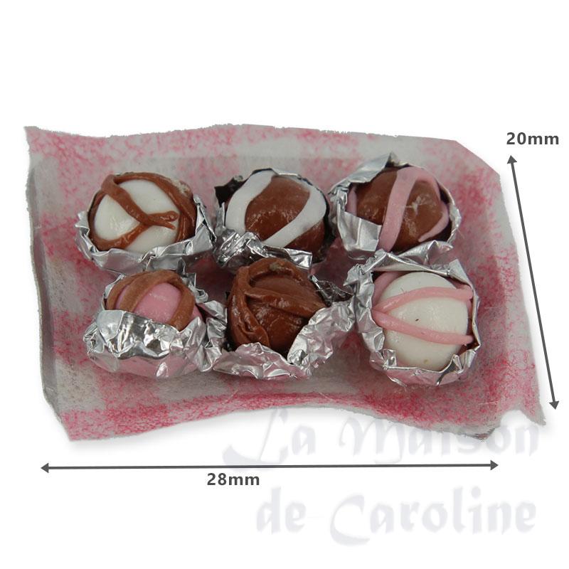 Plateau de chocolats boules rose+blanc Bilder 1