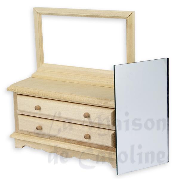 Meuble de toilette non verni meuble miniature 1/12 Meuble de toilette non verni meuble miniature 1/12