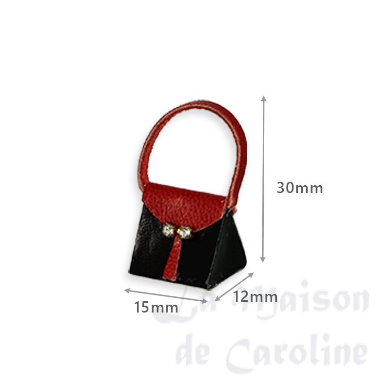Sac à main triangle noir et rouge Bilder 1