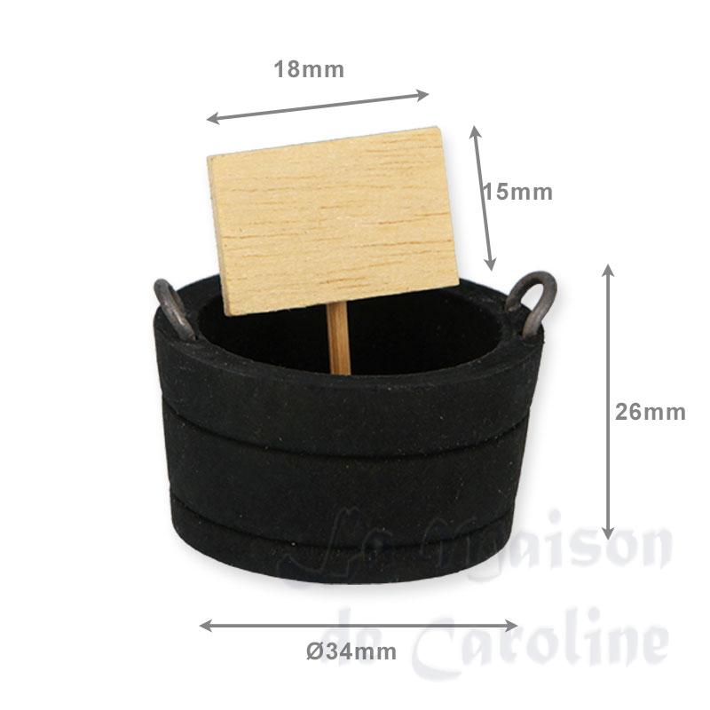 Baquet en bois avec ecriteau Bilder 1