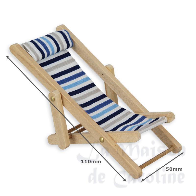 Chaise longue rayée bleue Bilder 1