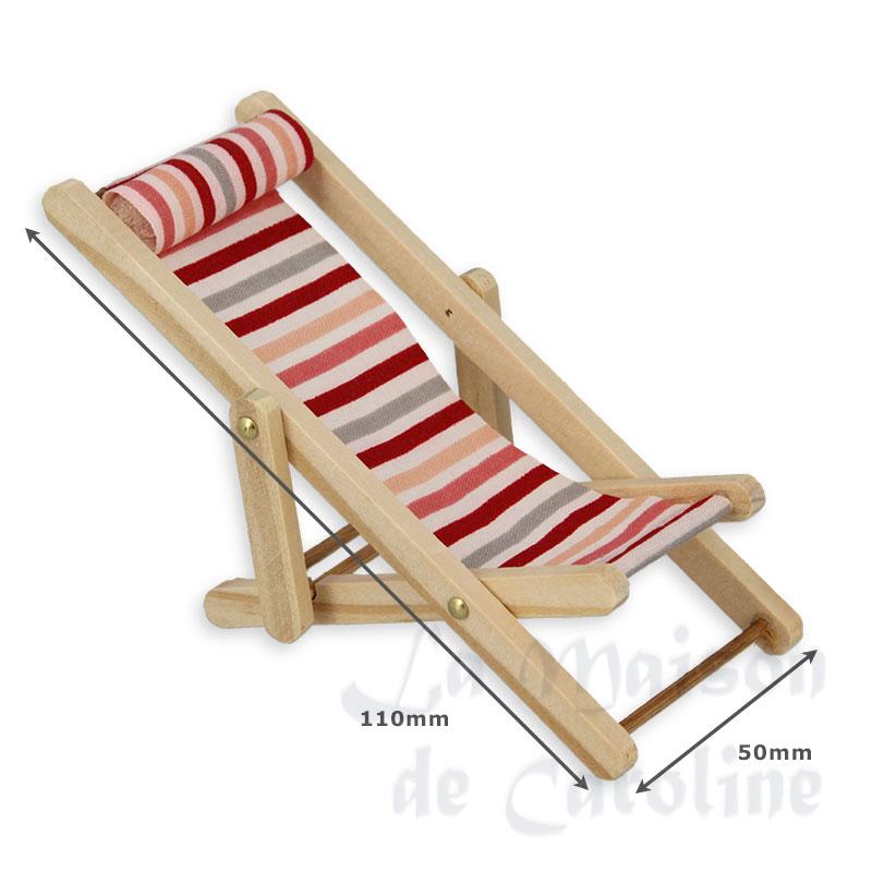 Chaise longue rayée rouge Bilder 1