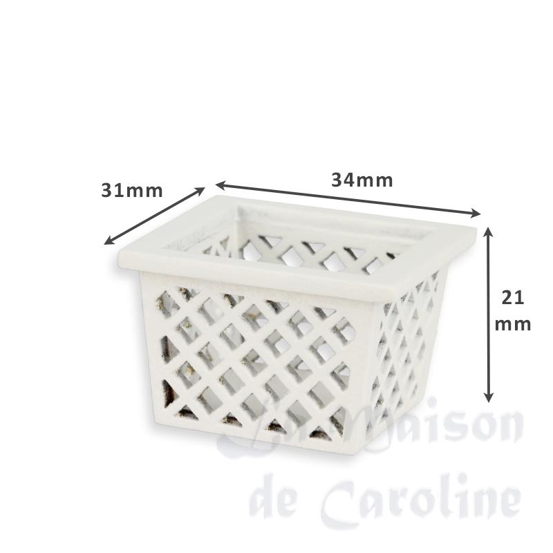 Caisse bois ajouree, blanc miniature 1/12 photo 2