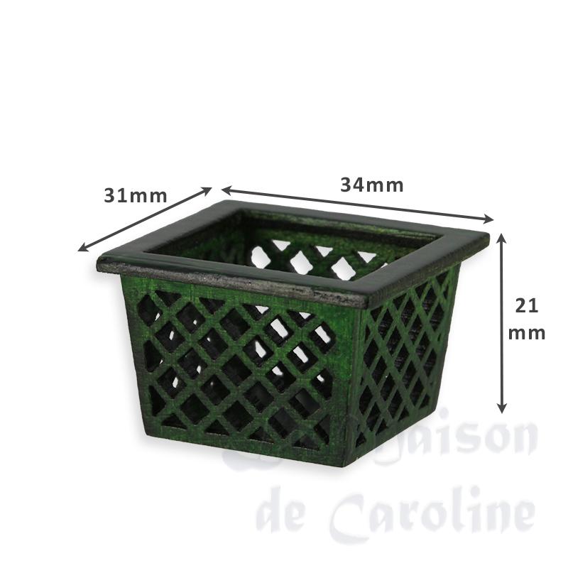 Caisse bois ajouree, vert fonce miniature 1/12 photo 2