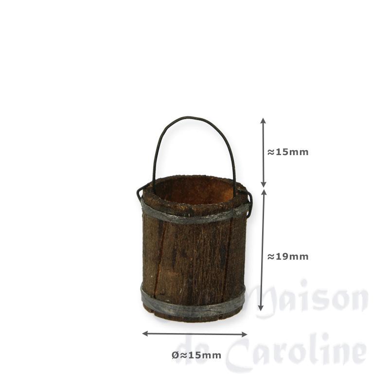 Petit seau en bois miniature 1/12 Petit seau en bois miniature 1/12