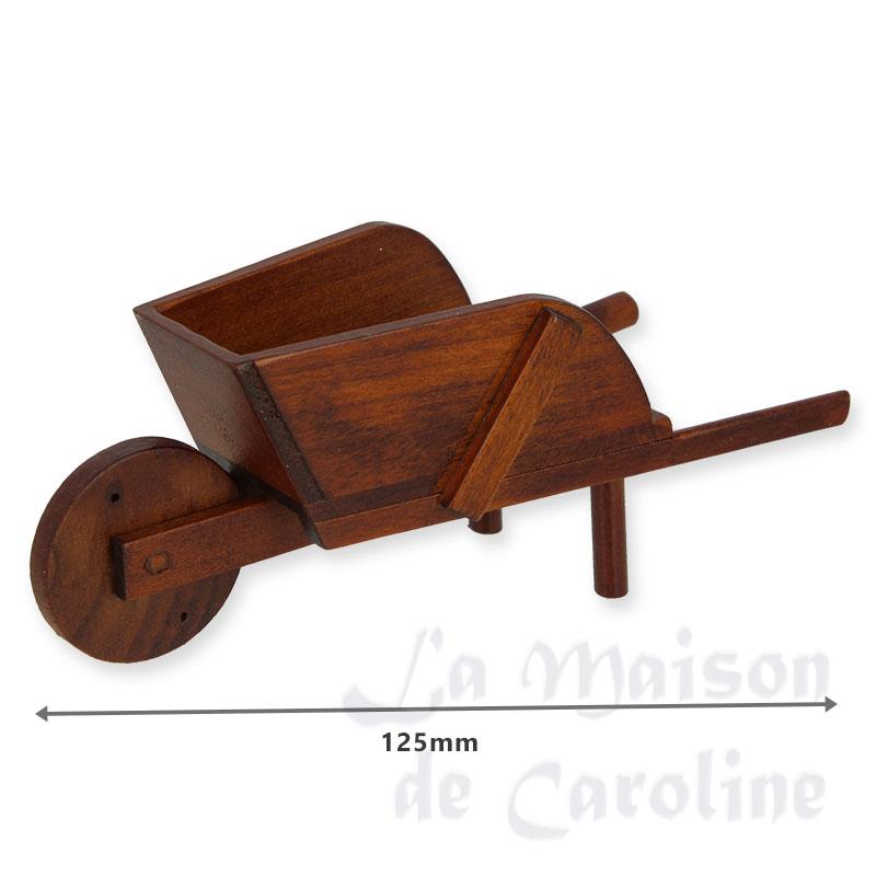 Brouette en bois miniature 1/12