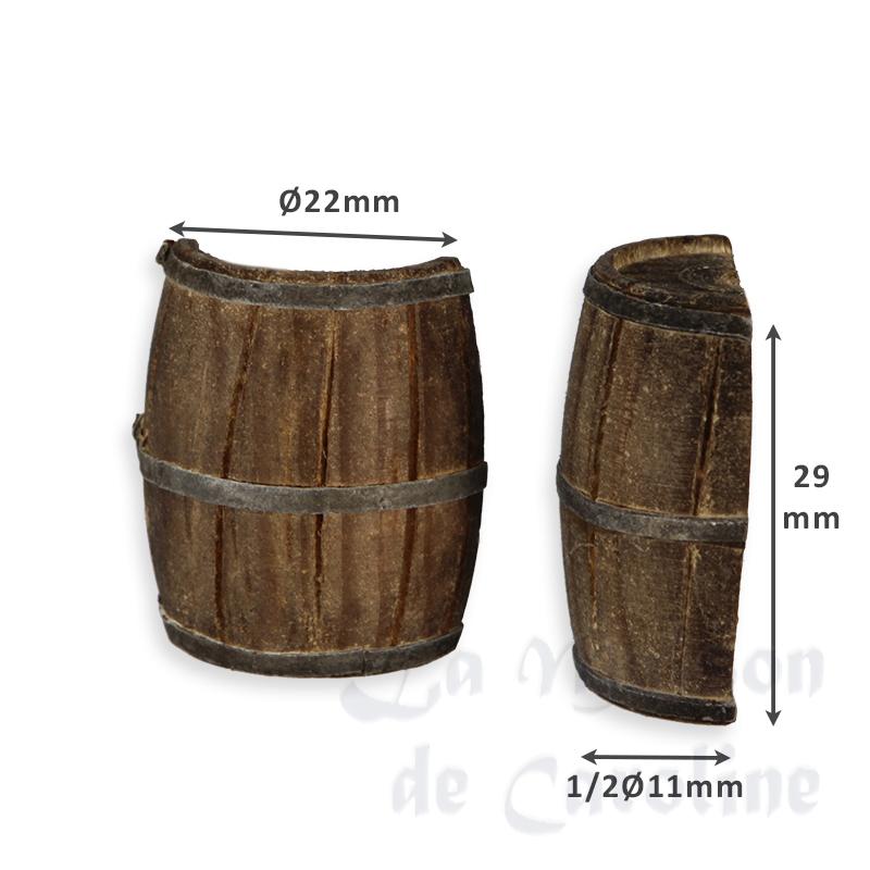 1/2 Petit tonneau en bois miniature 1/12 photo 2