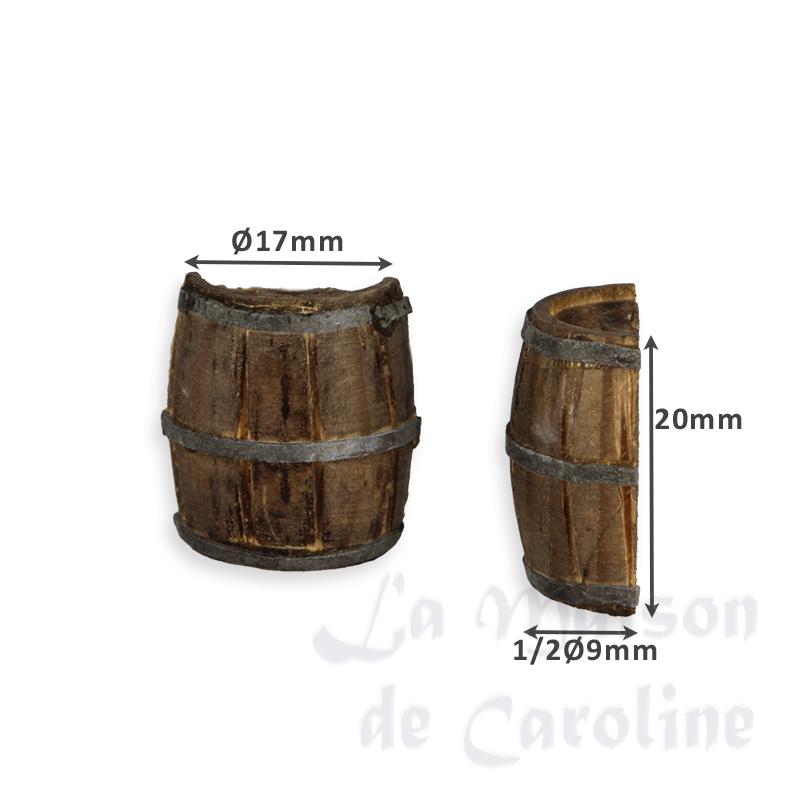 1/2 Mini tonneau en bois miniature 1/12 photo 2