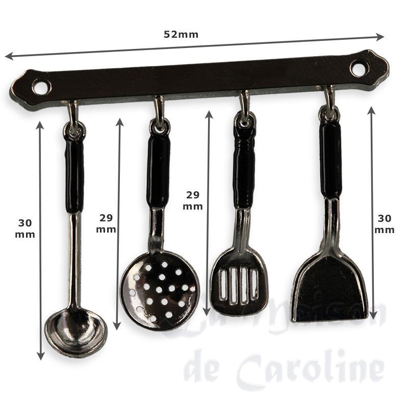 Support 4 accessoires de cuisine métal et noir Bilder 1