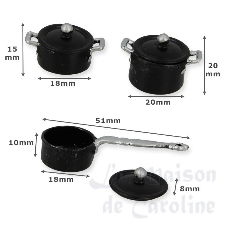 Set 3 casseroles noires Bilder 1
