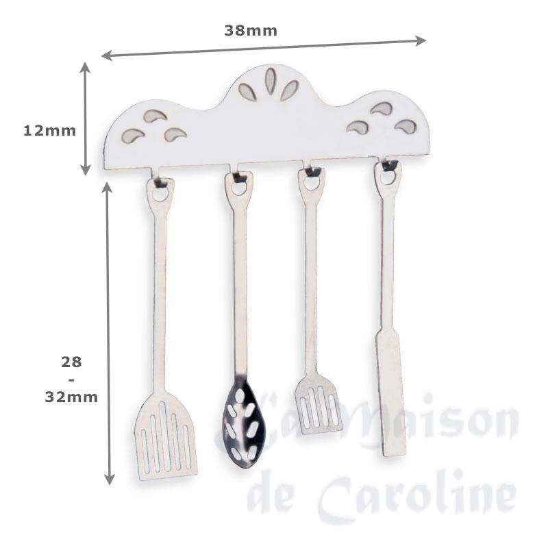 Set 4 ustensiles cuisine support argent Bilder 1